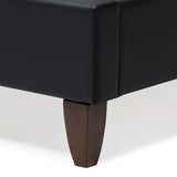 Baxton Studio Battersby Black Modern Bed with Upholstered Headboard - Full Size
