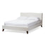 Baxton Studio Battersby White Modern Bed with Upholstered Headboard - Full Size