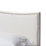 Baxton Studio Battersby White Modern Bed with Upholstered Headboard - Full Size
