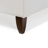 Baxton Studio Battersby White Modern Bed with Upholstered Headboard - Full Size