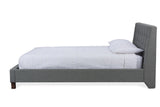 BAXTON STUDIO ZELLER GREY LINEN MODERN FULL SIZE BED WITH UPHOLSTERED HEADBOARD