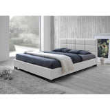 BAXTON STUDIO VIVALDI MODERN AND CONTEMPORARY WHITE FAUX LEATHER PADDED PLATFORM BASE FULL SIZE BED FRAME