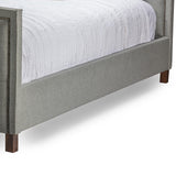 Baxton Studio Jessie Modern Fabric Button Tufted Headboard and Footboard Bed with Nail Head Trim - Grey King