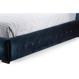 Baxton Studio Morgan Contemporary Navy Blue Velvet Button-Tufted Platform Bed - Queen