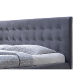 Baxton Studio Margaret Modern and Contemporary Grey Velvet Button-Tufted King Platform Bed