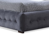 Baxton Studio Margaret Modern and Contemporary Grey Velvet Button-Tufted King Platform Bed