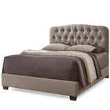 BAXTON STUDIO ROMEO CONTEMPORARY LIGHT BROWN BUTTON-TUFTED UPHOLSTERED FULL SIZE BED