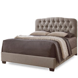 BAXTON STUDIO ROMEO CONTEMPORARY LIGHT BROWN BUTTON-TUFTED UPHOLSTERED KING SIZE BED