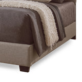 BAXTON STUDIO ROMEO CONTEMPORARY LIGHT BROWN BUTTON-TUFTED UPHOLSTERED KING SIZE BED