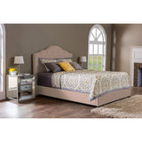 Baxton Studio Juliet Contemporary Light Brown Tufted Fabric Upholstered Queen Size Bed