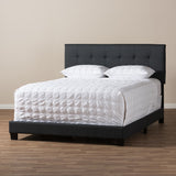 Baxton Studio Brookfield Modern and Contemporary Charcoal Grey Fabric King Size Bed
