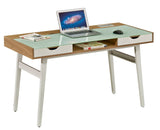 Office Desk with 2 Storage Drawers & Tempered Glass Top