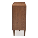 Baxton Studio Harlow Mid-Century Modern White and Walnut Wood 6-Drawer Dresser