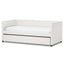 Baxton Studio Frank Modern and Contemporary White Faux Leather Button-Tufting Sofa Twin Daybed with Roll-Out Trundle Guest Bed