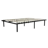 FULL SIZE PLATFORM METAL BED FRAME WITH WOODEN MATTRESS SUPPORT SLATS