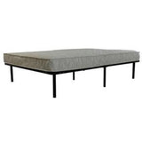 FULL SIZE PLATFORM METAL BED FRAME WITH WOODEN MATTRESS SUPPORT SLATS