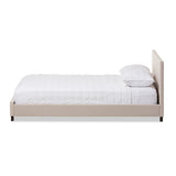 Baxton Studio Elizabeth Modern and Contemporary Beige Fabric Upholstered Panel-Stitched Full Size Platform Bed