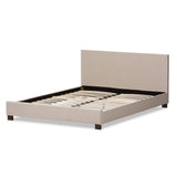 Baxton Studio Elizabeth Modern and Contemporary Beige Fabric Upholstered Panel-Stitched Full Size Platform Bed