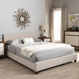 Baxton Studio Elizabeth Modern and Contemporary Beige Fabric Upholstered Panel-Stitched Full Size Platform Bed