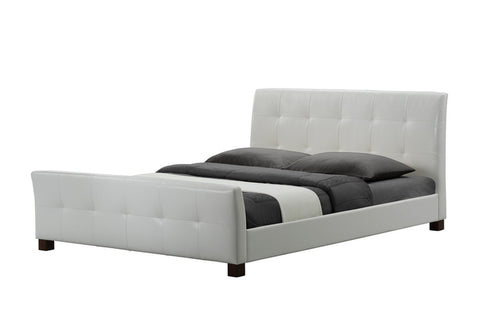 Amara White Modern Bed - Queen Size