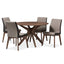 Baxton Studio Kimberly Mid-Century Modern Walnut Wood Round 5-Piece Dining Set