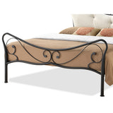 Baxton Studio Alanna Queen Size Shabby Chic Metal Platform Bed with Beige Tufted Headboard