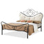 Baxton Studio Alanna Queen Size Shabby Chic Metal Platform Bed with Beige Tufted Headboard