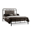 Baxton Studio Nashville Queen Size Antique Bronze Metal Platform Bed with Upholstered Headboard