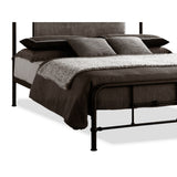 Baxton Studio Nashville Queen Size Antique Bronze Metal Platform Bed with Upholstered Headboard