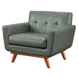 MODERN MID-CENTURY STYLE ARM CHAIR IN GRAY ECO LEATHER