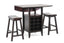 BAXTON STUDIO REYNOLDS BLACK WOOD 3-PIECE MODERN DROP-LEAF PUB SET WITH WINE RACK