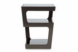 Baxton Studio Clara Black Modern End Table with 3-Tiered Glass Shelves