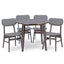Baxton Studio Debbie Mid-Century Dark Brown Wood 5pc Dining Set