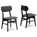Baxton Studio Debbie Mid-Century Dark Brown Wood 5pc Dining Set