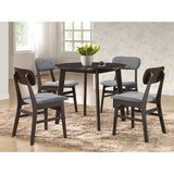 Baxton Studio Debbie Mid-Century Dark Brown Wood 5pc Dining Set