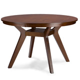 Baxton Studio Flamingo Mid-Century Dark Walnut Wood 5pc Dining Set