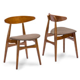Baxton Studio Flamingo Mid-Century Dark Walnut Wood 5pc Dining Set