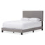 BAXTON STUDIO RAMON MODERN AND CONTEMPORARY GREY FABRIC UPHOLSTERED QUEEN SIZE BED WITH NAIL HEADS