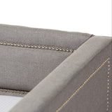 BAXTON STUDIO RAYMOND MODERN AND CONTEMPORARY GREY FABRIC NAIL HEADS TRIMMED SOFA TWIN DAYBED WITH ROLL-OUT TRUNDLE GUEST BED