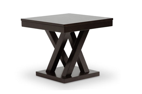 Baxton Studio Everdon Dark Brown Modern End Table