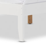 Baxton Studio Celine Modern and Contemporary Geometric Pattern White Solid Wood Queen Size Platform Bed