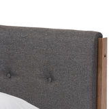 Baxton Studio Leyton Mid-Century Modern Grey Fabric Upholstered Queen Size Platform Bed