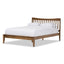 Baxton Studio Edeline Mid-Century Modern Solid Walnut Wood Curvaceous Slatted King Size Platform Bed