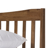 Baxton Studio Edeline Mid-Century Modern Solid Walnut Wood Curvaceous Slatted Full Size Platform Bed