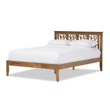 BAXTON STUDIO TRINA CONTEMPORARY TREE BRANCH INSPIRED WALNUT WOOD QUEEN SIZE PLATFORM BED