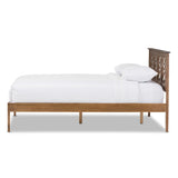 BAXTON STUDIO TRINA CONTEMPORARY TREE BRANCH INSPIRED WALNUT WOOD QUEEN SIZE PLATFORM BED