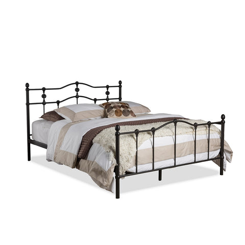 BAXTON STUDIO WENDY CHIC VINTAGE ANTIQUE DARK BRONZE QUEEN SIZE IRON METAL PLATFORM BED