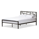 Baxton Studio Barkley Modern and Contemporary Dark Bronze Finishing Queen Size Iron Metal Platform Bed