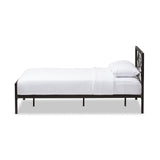Baxton Studio Barkley Modern and Contemporary Dark Bronze Finishing Queen Size Iron Metal Platform Bed