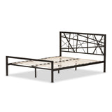 Baxton Studio Barkley Modern and Contemporary Dark Bronze Finishing Queen Size Iron Metal Platform Bed
